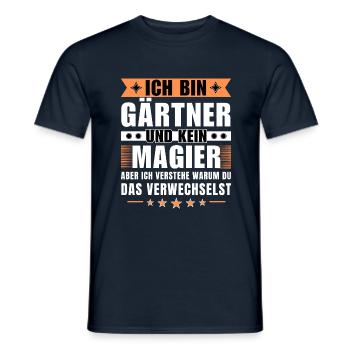 Ich bin Gärtner und kein Magier - Männer T-Shirt - Navy - Vorne - AI Model Male 178 light (178cm)
