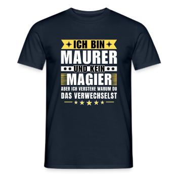 Ich bin Maurer und kein Magier - Männer T-Shirt - Navy - Vorne - AI Model Male 178 light (178cm)