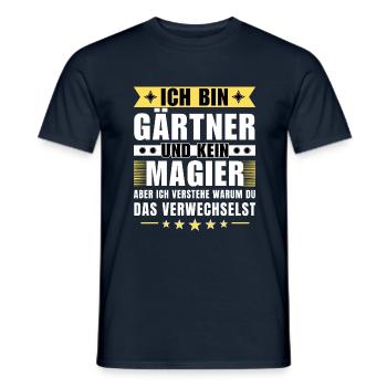 Ich bin Gärtner und kein Magier - Männer T-Shirt - Navy - Vorne - AI Model Male 178 light (178cm)