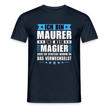 Ich bin Maurer und kein Magier - Männer T-Shirt - Navy - Vorne - AI Model Male 178 light (178cm)
