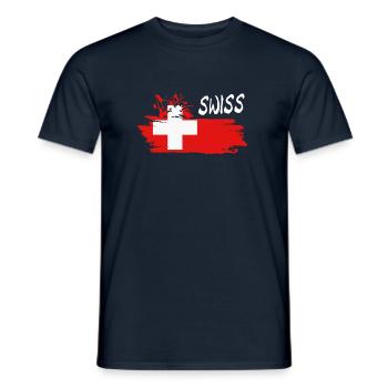 Swiss Schweiz - Männer T-Shirt - Navy - Vorne - AI Model Male 178 light (178cm)