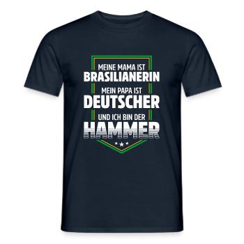 MAMA BRASILIANERIN | PAPA DEUTSCHER | HAMMER - Männer T-Shirt - Navy - Vorne - AI Model Male 178 light (178cm)