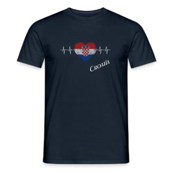 Croatia Heartbeat - Männer T-Shirt - Navy - Vorne - AI Model Male 178 light (178cm)