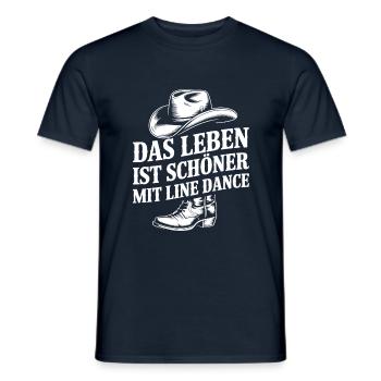 Das Leben ist schöner mit Line Dance - Männer T-Shirt - Navy - Vorne - AI Model Male 178 light (178cm)