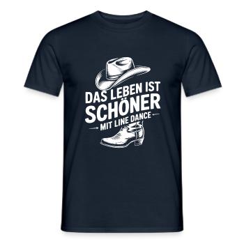 Das Leben ist schöner mit Line Dance - Männer T-Shirt - Navy - Vorne - AI Model Male 178 light (178cm)