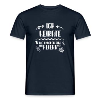 JGA Ich Heirate Die Anderen Feiern Lustiger Spruch - Männer T-Shirt - Navy - Vorne - AI Model Male 178 light (178cm)