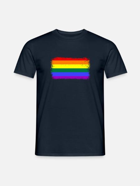 Regenbogen Rainbow LGBTQ - Männer T-Shirt - Navy