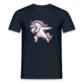 Unicorn unicorn cute dab dabbing cool style - Men's T-Shirt - navy - Front - AI Model Male 178 light (178cm)