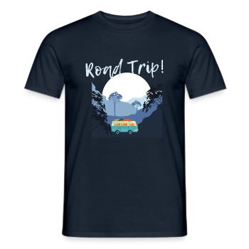VAN ROAD TRIP - Männer T-Shirt - Navy - Vorne - AI Model Male 178 light (178cm)
