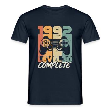Né en 1992 30 Cadeau d’anniversaire - T-shirt homme - marine - Devant - AI Model Male 178 light (178cm)