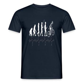 Evolution cycliste, design de vélo cool - T-shirt homme - marine - Devant - AI Model Male 178 light (178cm)