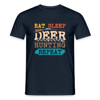 Eat Sleep Deer Hunting Repeat - Männer T-Shirt - Navy - Vorne - AI Model Male 178 light (178cm)