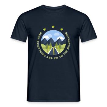 Laissez tout tomber et allez à la montagne - T-shirt homme - marine - Devant - AI Model Male 178 light (178cm)