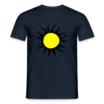 Sun Summer Watercolor Nature Beach Sky Vector 6 - Men's T-Shirt - navy - Front - AI Model Male 178 light (178cm)