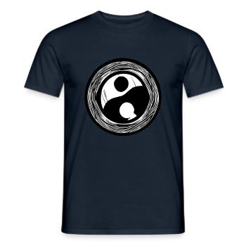 Yin Yang Sign Symbol Peace Happiness Vector 11 - Men's T-Shirt - navy - Front - AI Model Male 178 light (178cm)