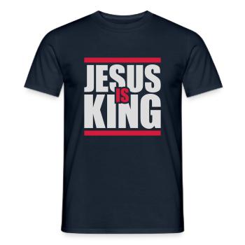 Citation de Jésus est roi - T-shirt homme - marine - Devant - AI Model Male 178 light (178cm)
