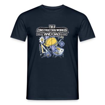 I'm A Construction Worker And Dad - Männer T-Shirt - Navy - Vorne - AI Model Male 178 light (178cm)
