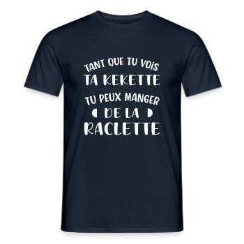 Cadeau humour raclette beauf fan de fromages - T-shirt homme - marine - Devant - AI Model Male 178 light (178cm)