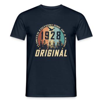 Vintage Décembre 1928 Cadeau d Anniversaire 96 ans - T-shirt homme - marine - Devant - AI Model Male 178 light (178cm)