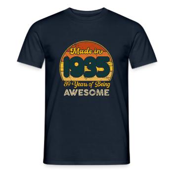 Born in 1935 - Vintage 1935 Retro Anniversary - Men's T-Shirt - navy - Front - AI Model Male 178 light (178cm)