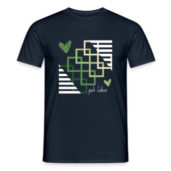 geh leben - Männer T-Shirt - Navy - Vorne - AI Model Male 178 light (178cm)