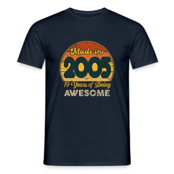 Born in 2005 - Vintage 2005 Retro Anniversary - Men's T-Shirt - navy - Front - AI Model Male 178 light (178cm)