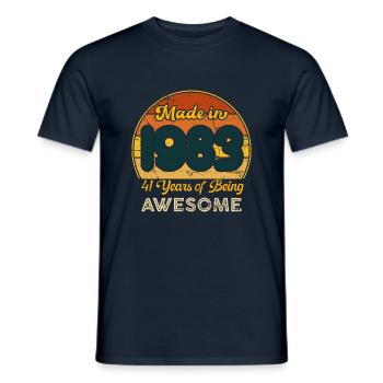 Né en 1983 - Vintage 1983 Anniversaire Rétro - T-shirt homme - marine - Devant - AI Model Male 178 light (178cm)