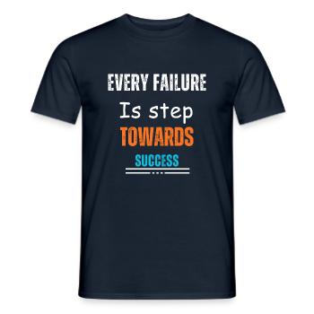 Every Failure Is Step Towards Success - T-shirt homme - marine - Devant - AI Model Male 178 light (178cm)