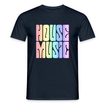 House Music - Pastel Rainbow - Men's T-Shirt - navy - Front - AI Model Male 178 light (178cm)
