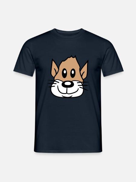 Hund Gesicht Kleines Glückliches Haustier Kopf Süß - Männer T-Shirt - Navy