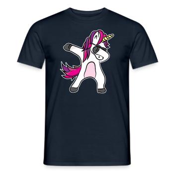 Einhorn Dabbing - Fantastisch Lustiges Design - Männer T-Shirt - Navy - Vorne - AI Model Male 178 light (178cm)