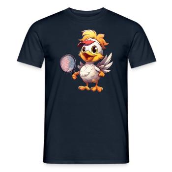 Joueurs de tennis de poulet joyeux - Drôle - T-shirt homme - marine - Devant - AI Model Male 178 light (178cm)