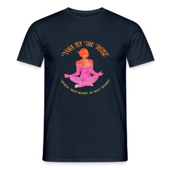 Yoga ist die Reise des Selbst - Männer T-Shirt - Navy - Vorne - AI Model Male 178 light (178cm)