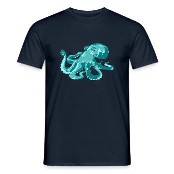 Pieuvre turquoise - T-shirt homme - marine - Devant - AI Model Male 178 light (178cm)