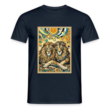Lions Lion Two Lions - Men's T-Shirt - navy - Front - AI Model Male 178 light (178cm)