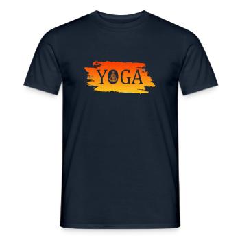 Yoga - Männer T-Shirt - Navy - Vorne - AI Model Male 178 light (178cm)