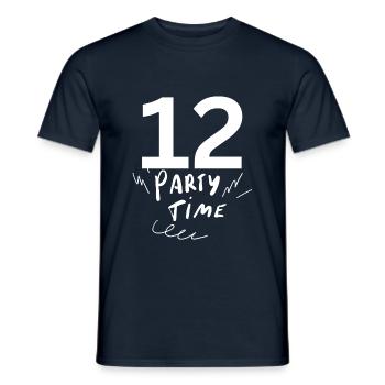 12 - Männer T-Shirt - Navy - Vorne - AI Model Male 178 light (178cm)