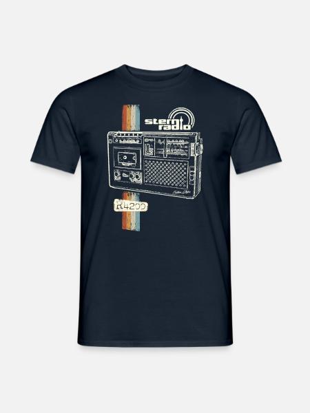 DDR Kult Kasettenrecorder RFT R4200 Retro Ostalgie - Männer T-Shirt - Navy