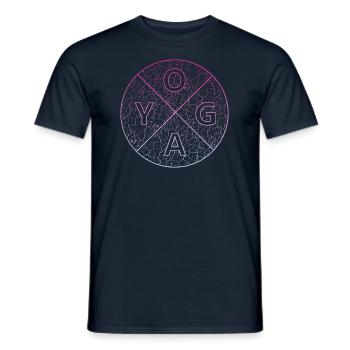 Yoga - Männer T-Shirt - Navy - Vorne - AI Model Male 178 light (178cm)