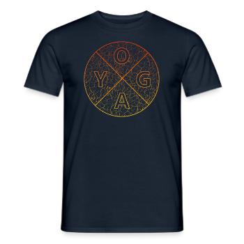 Yoga Om Namaste T Shirt - Männer T-Shirt - Navy - Vorne - AI Model Male 178 light (178cm)