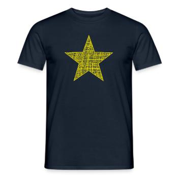 gelber Stern yellow star - Männer T-Shirt - Navy - Vorne - AI Model Male 178 light (178cm)