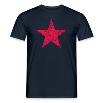 roter Stern, red star - Männer T-Shirt - Navy - Vorne - AI Model Male 178 light (178cm)