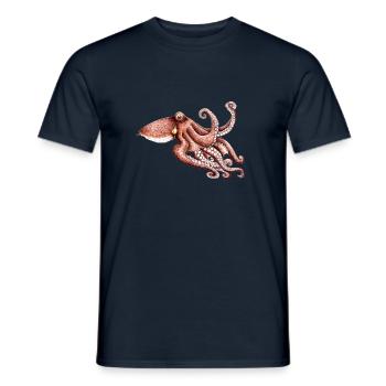 Octopus - Octopus vulgaris - Octopus Pieuvre Poulpe - T-shirt homme - marine - Devant - AI Model Male 178 light (178cm)