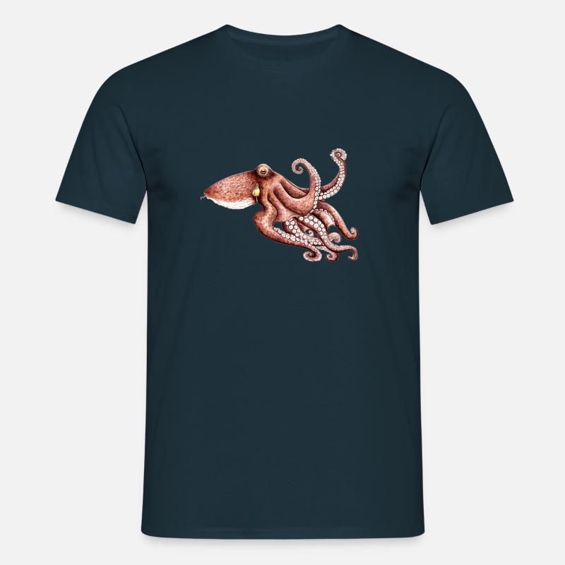 Octopus - Octopus vulgaris - Octopus Poulpe Pieuvre - Männer T-Shirt - Navy