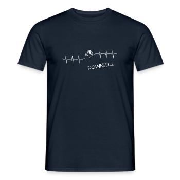 Mountain Bike Downhill Herzschlag - Männer T-Shirt - Navy - Vorne - AI Model Male 178 light (178cm)