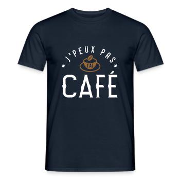 J'peux pas j'ai café cafetier torréfacteur barman - T-shirt homme - marine - Devant - AI Model Male 178 light (178cm)