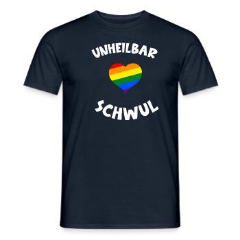 Schwul Schwule Homosexualität Toleranz Spruch - Männer T-Shirt - Navy - Vorne - AI Model Male 178 light (178cm)