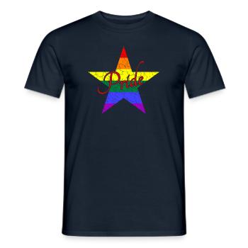 LGBTQ Pride Stern - Männer T-Shirt - Navy - Vorne - AI Model Male 178 light (178cm)