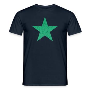 grüner Stern retro, green retro star - Männer T-Shirt - Navy - Vorne - AI Model Male 178 light (178cm)