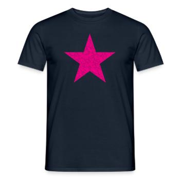 pink star, pinker stern - Männer T-Shirt - Navy - Vorne - AI Model Male 178 light (178cm)